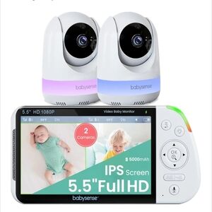 Babysense 5.5” 1080p Full HD Split-Screen Baby Monitor Camera
